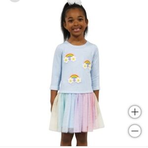 Zunie Kids' Long Sleeve Dropwaist Tutu Dress nwt